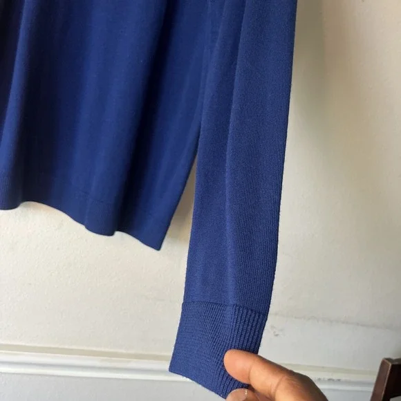 Nordstrom Men's Merino Wool  Blue Crew Neck Pullover Sweater XL Preppy Luxury - Picture 8 of 11